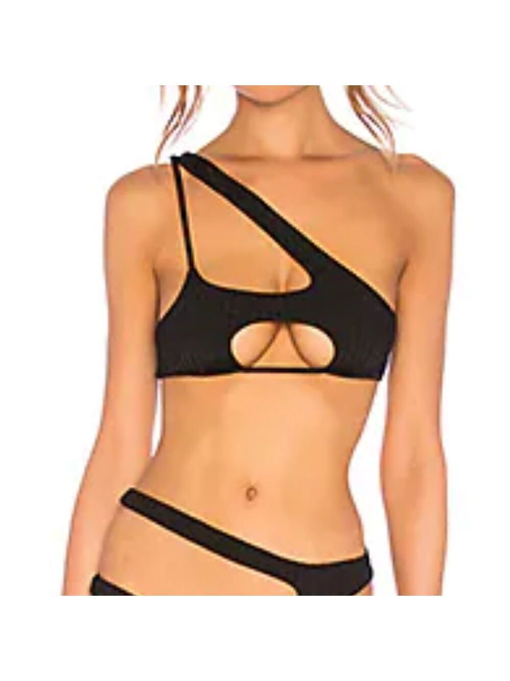 Blue Life Black Cut Out Bikini Top
